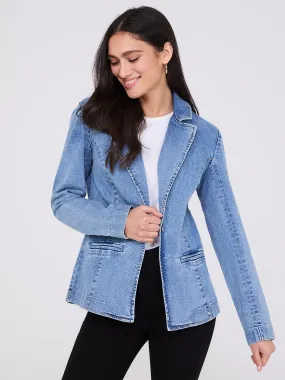 1-Button Denim Blazer