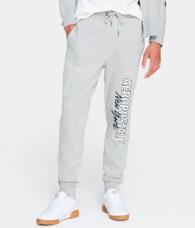 Aeropostale Mens' Aeropostale New York Heritage Jogger Sweatpants - Grey - Size XXL - Polyester - Teen Fashion & Clothing Light Heather Grey