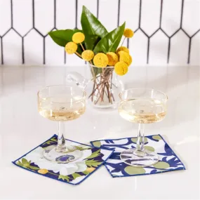 Anemone Poppy blu Kitchen Reusable Cocktail Napkins Set of 8