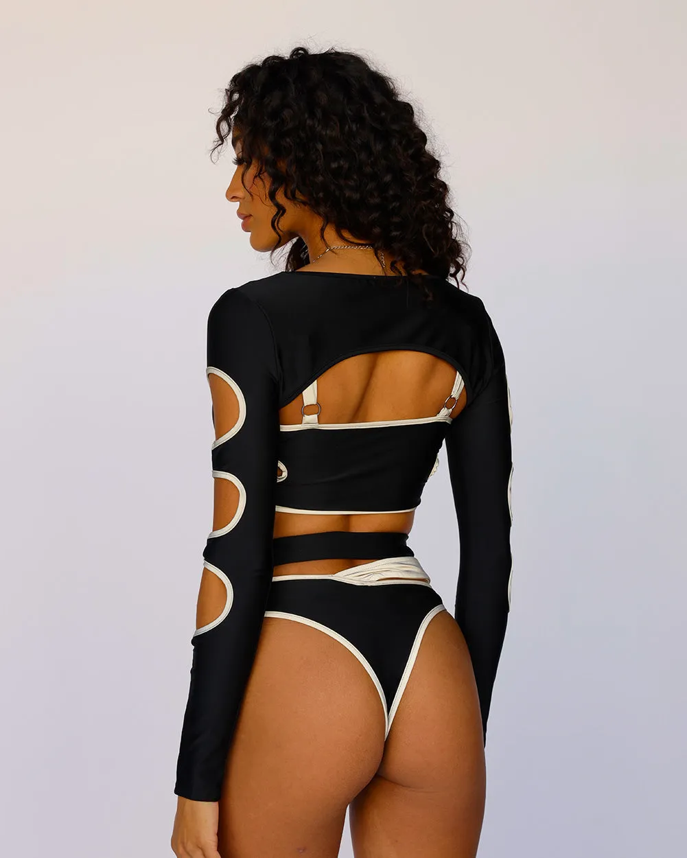 Backstage Baddie Reflective Arm Cutout Ultra Crop Top