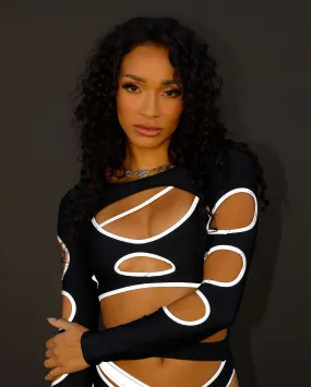 Backstage Baddie Reflective Arm Cutout Ultra Crop Top