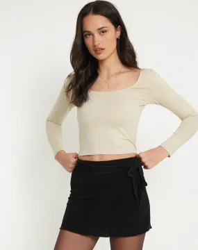 Bonlo Long Sleeve Top in Coconut Milk