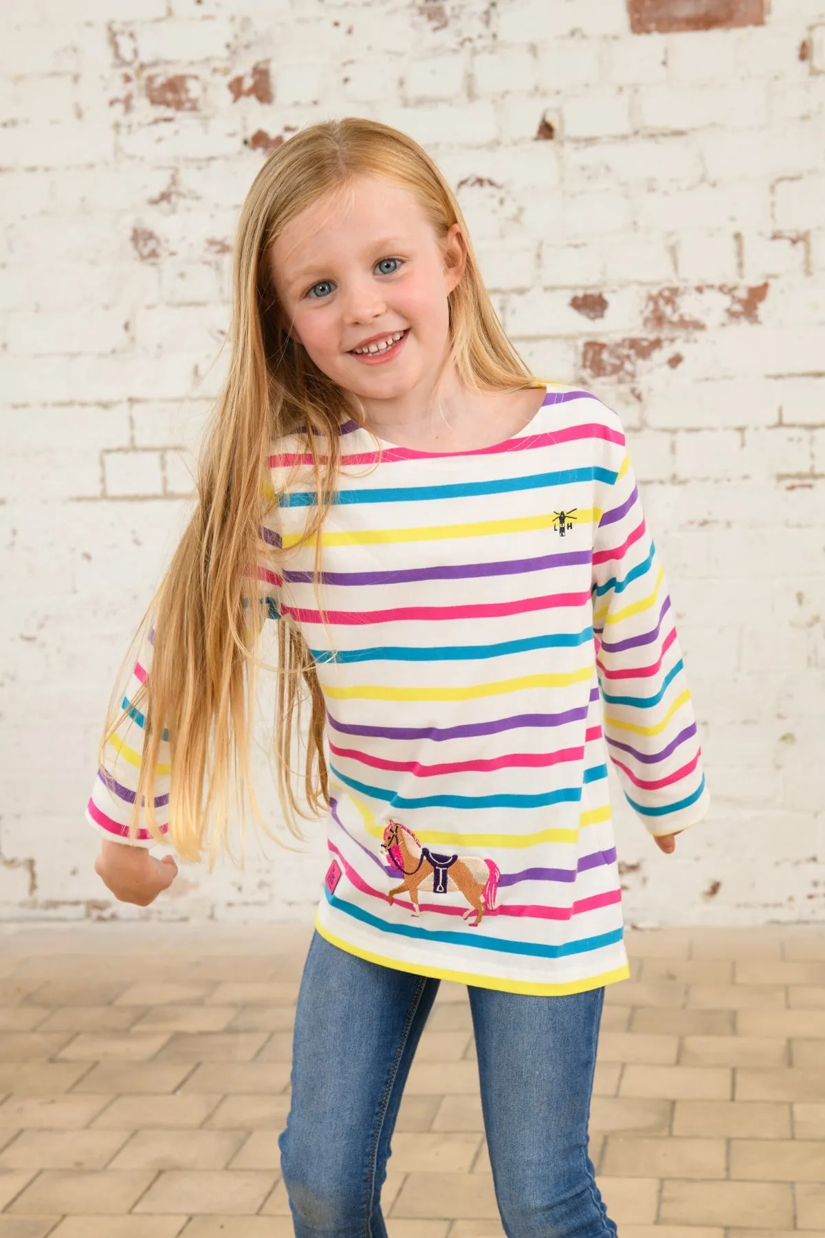 Causeway Top - Multi Stripe Horse