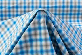 Checked Cotton Shirting - Blue / Gray