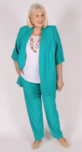 Classic Edge to Edge Jacket Jade Crinkle