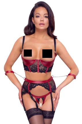 Cottelli Bondage Shelf Bra Lingerie Set