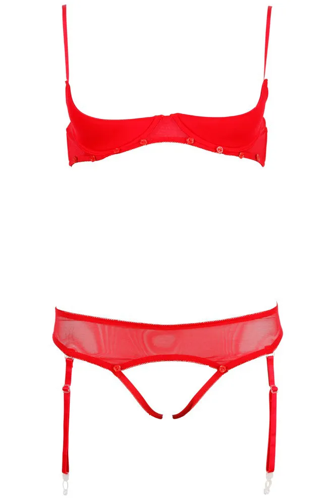 Cottelli Lingerie Red Bra and String (M)