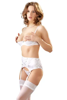 Cottelli Lingerie White Suspender Set