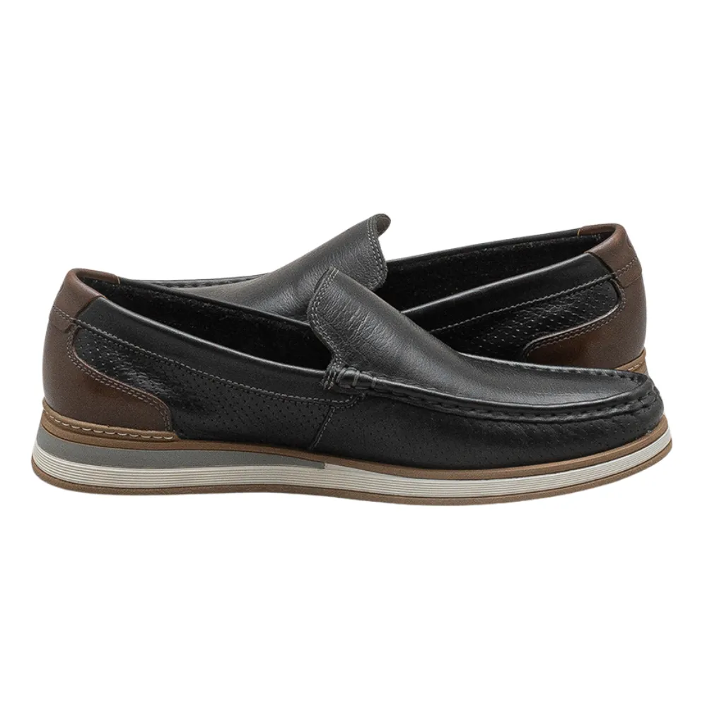 Democrata Flow Black/Tobacco Leather Slip-On (Men's)