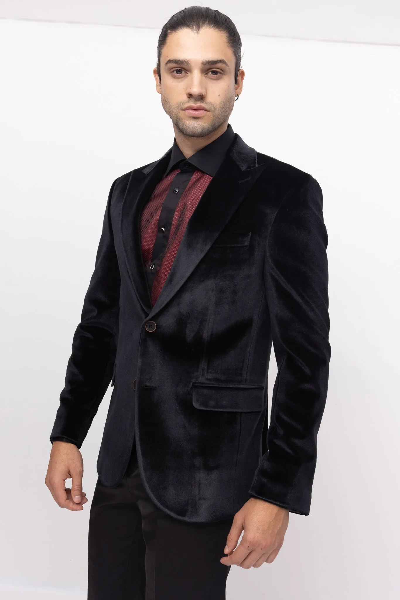 Dumond Peak Lapel Velvet Dinner Jacket - Black