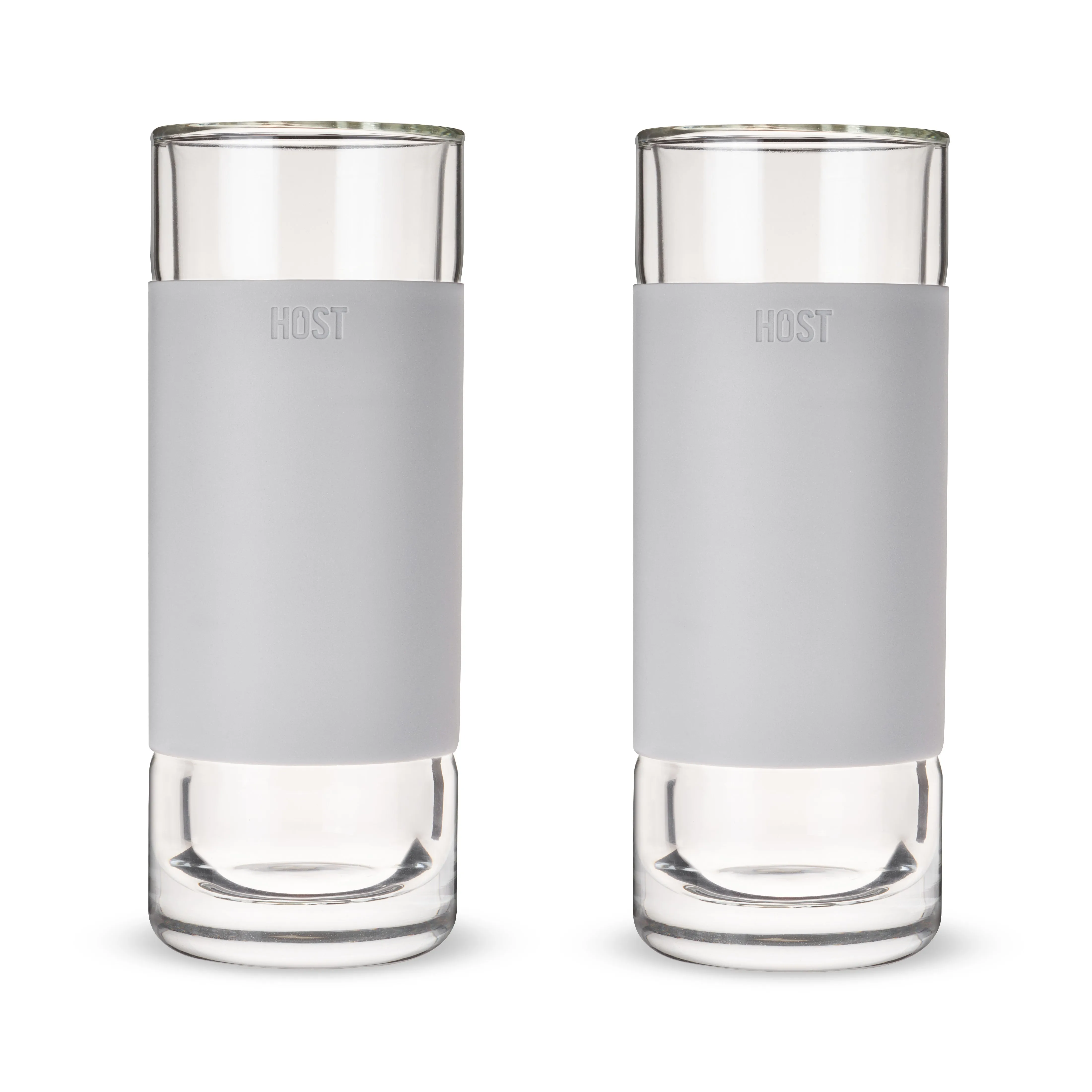 Glass Highball FREEZE™ Cooling Cups in Gray, Set of 2