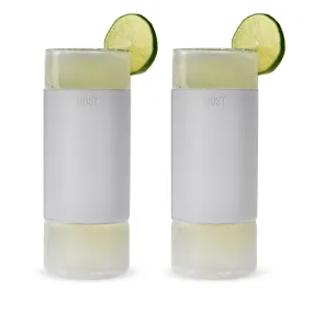 Glass Highball FREEZE™ Cooling Cups in Gray, Set of 2