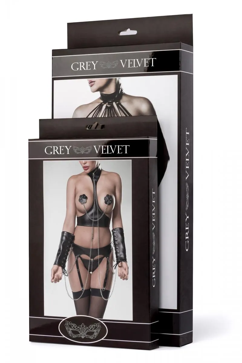 Grey Velvet Erotic Set