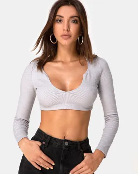 Guan Crop Top in Rib Grey