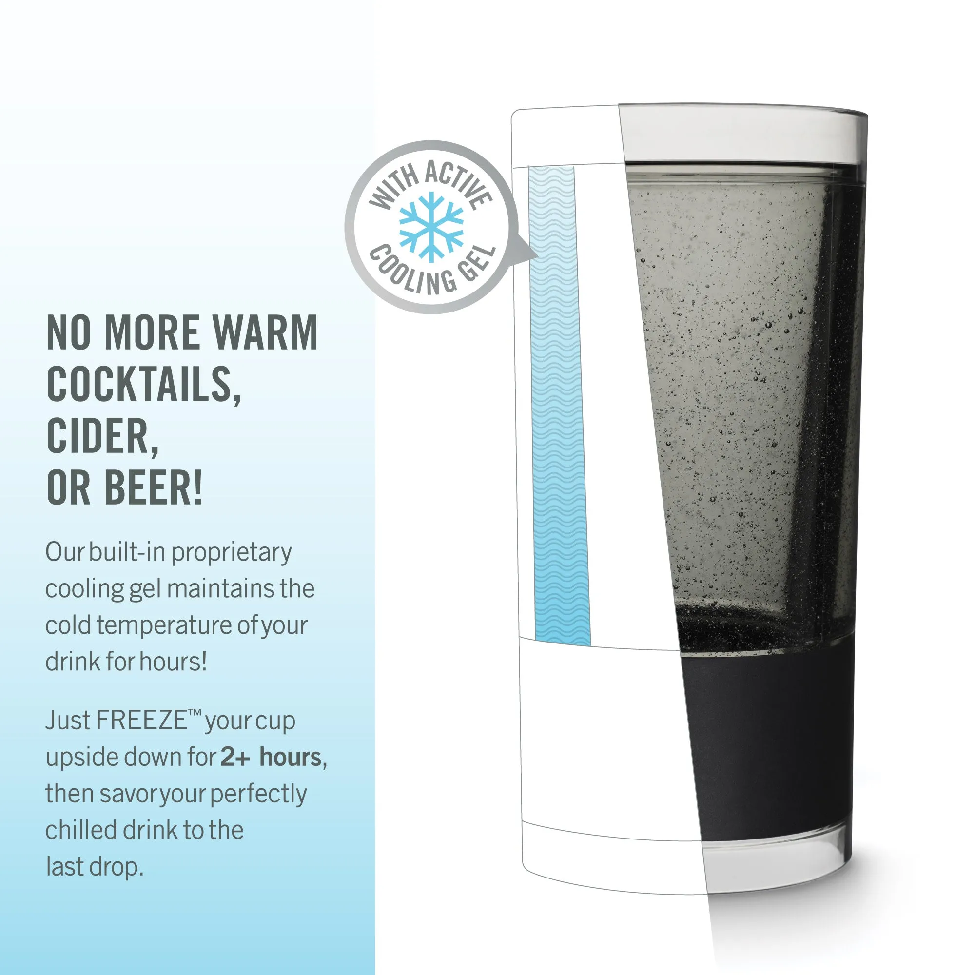 Highball FREEZE™ Cooling Cup in Tinted Gray, Set of 2