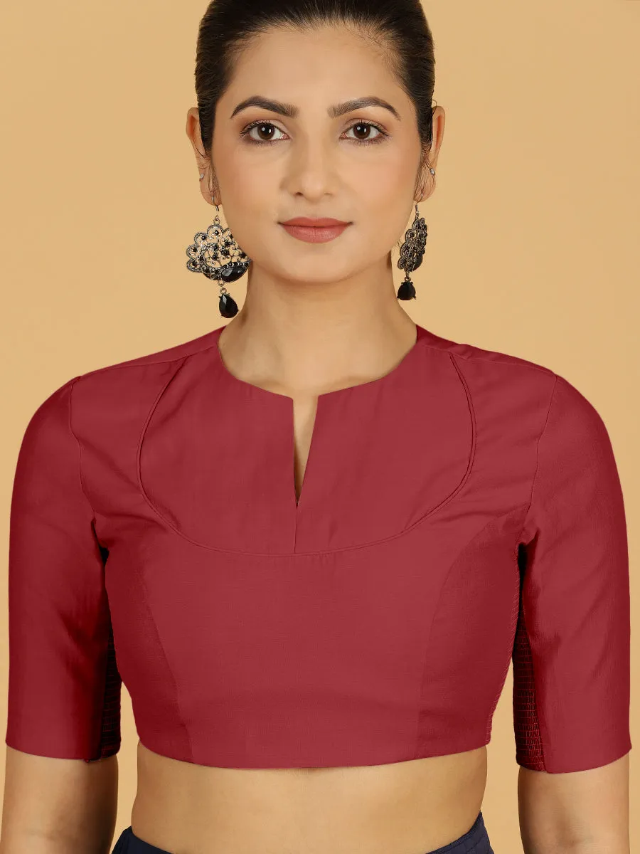 Karishma x Rozaana | Elbow Sleeves Saree Blouse in Scarlet Red