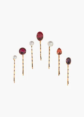 Kristel Bobby Pin Set -- Ruby