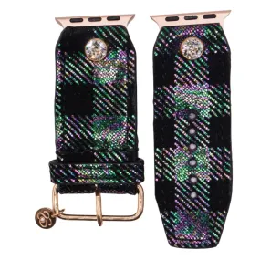 Limited Edition - Luxe Iridescent Plaid Sivella Watchband (Select Sizes, All Watch Types)