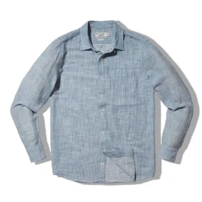 Madras Cottage Loom Chambray Shirt - Blue Chambray Stripe