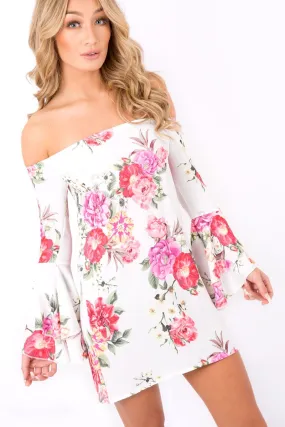 Off Shoulder Flower Dress - Mitsie