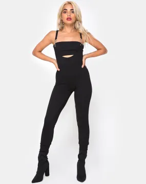 Penold Unitard in Black with Silver Hook