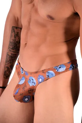 SMU Printed Skull Tanning Thongs Copper P01004 H29