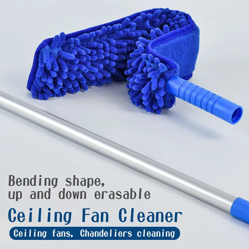 T-Shape Ceiling Fan Duster   Extendable Pole Absorb Dust Telescopic Rod Washable Microfiber Cleaner Cleaning Brush Tools